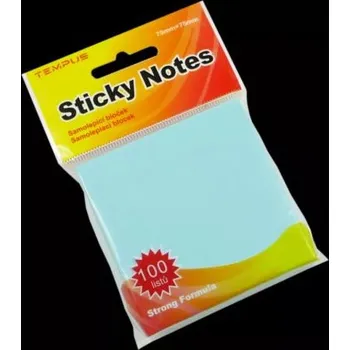 Samolepící bloček pastel 75 x 75 modrý závěs