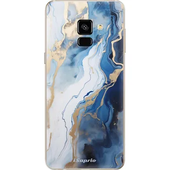 Pouzdro na mobilní telefon Odolné silikonové pouzdro iSaprio - Blue White Marble - Samsung Galaxy A8 2018