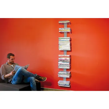 Knihovna Radius design cologne Knihovna na časopisy 8 poliček RADIUS DESIGN (BOOKSBAUM MAGAZINE WALL BIG silver 746C) stříbrná