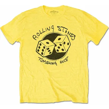 Pánská móda Rolling Stones tričko, Tumbling Dice Yellow, pánské XL