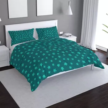 Povlečení Saténové povlečení Zelené hvězdy - Sablio - 140x200 / 90x70