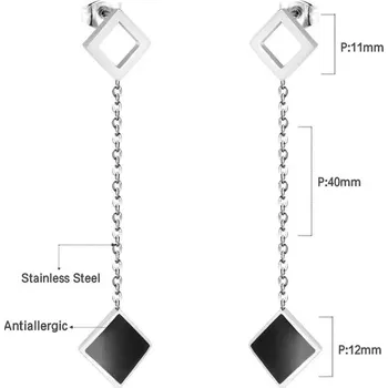 Náušnice Dlouhé visací náušnice z nerezové oceli - 313S