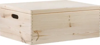 Úložný box ČistéDřevo CZ303V dřevěný box s víkem 60 x 40 x 23 cm borovice