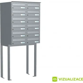 Poštovní schránka Poštovní schránka B-016 - volně stojící na podnoži z JPU profilu - lakovaná - RAL 8017 MAT. - HNĚDÁ ČOKOLÁDOVÁ