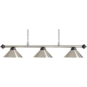 Kulečníková lampa buffalo Lampa Brushed stříbrná 3 stínidla černé detaily 150 cm