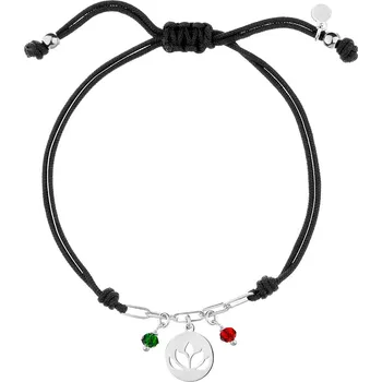 Náramek Náramek se sklem a prvky ze stříbra - květ lotosu - AP532-6492