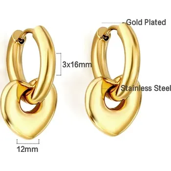 Náušnice Kruhové náušnice z chirurgické oceli ve zlaté barvě - 706G
