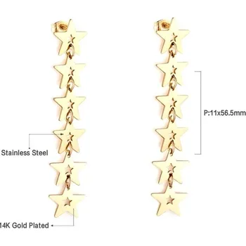 Náušnice Dlouhé visací náušnice z nerezové oceli - 431 tis