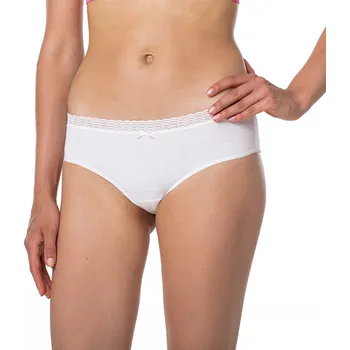 Kalhotky Dámské bavlněné bokové kalhotky Fancy Hipster - M bílá