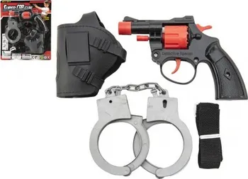Dětská zbraň Teddies Pistole na kapsle 13 cm s pouzdrem a pouty