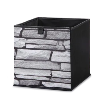Úložný box DOMINO Textilní úložní box vzor kámen 31x31x31