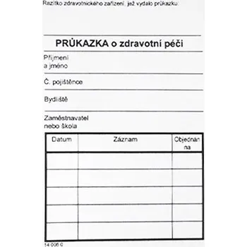 Průkazka o zdravotní péči 7 x 10 cm (100 ks) - "objednací kartičky"