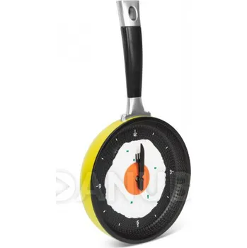 Hodiny Nástěnné hodiny ve tvaru pánve - s volským okem - žluté