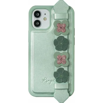 Pouzdro na mobilní telefon Kingxbar Kingxbar Sweet Series gelové pouzdro zdobené originálními krystaly Swarovski se stojánkem iPhone 12 mini zelený univerzální