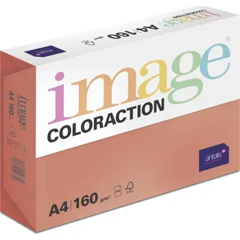 Papír pro tiskárny Barevný xerografický papír Image Coloraction 160g / A4, jahodově červená, balení 250 archů
