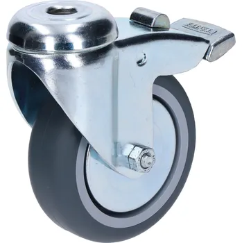 Pojezdové kolečko Otočné kolečko s otvorem, průměr 75mm, s brzdou