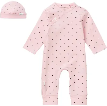 Kojenecká souprava SET NOPPIES RABUAL, OVERAL A ČEPIČKA, RŮŽOVÝ Velikost: 62