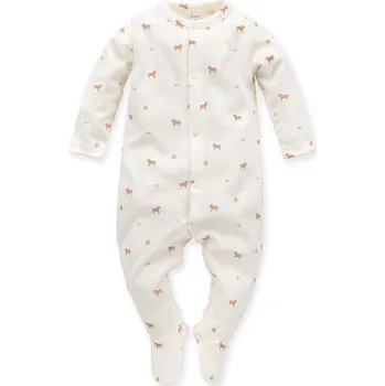 Kojenecký overall PINOKIO OVERAL PINOKIO, S KONÍKY, ECRU, WOODEN PONY Velikost: 68