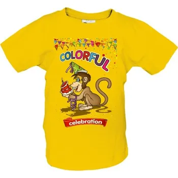 Pánské tričko Tričko s potiskem Pestrobarevná oslava s opičkou dětské