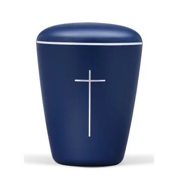 Smuteční dekorace Ekologická urna Aura - Safír/Stříbrná