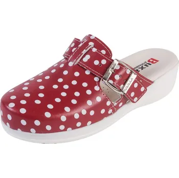 Pracovní obuv Buxa Dámská zdravotní obuv MED20 červená s bílým puntíkem Velikost: 42