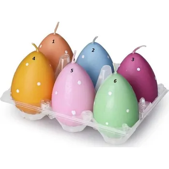 Svíčka Svíčka vajíčko 45 x 60mm, 1 kus, puntíky mat - mix barev