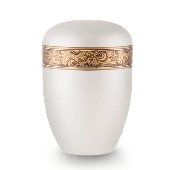 Smuteční dekorace Ekologická urna Antiqua White - Peří