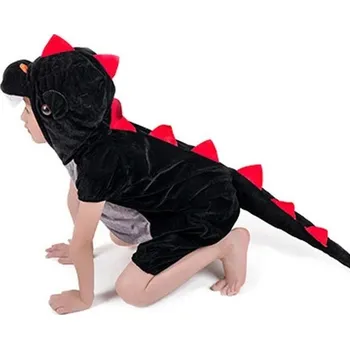 Karnevalová maska Dětský kostým Dinosaurus black short S(height 100-110cm)