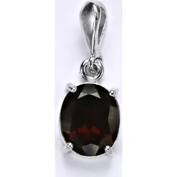 Přívěsek Stříbrný přívěsek přírodní granát - P1244 (Stříbrný přívěsek s přírodním granátem 9x7 mm)