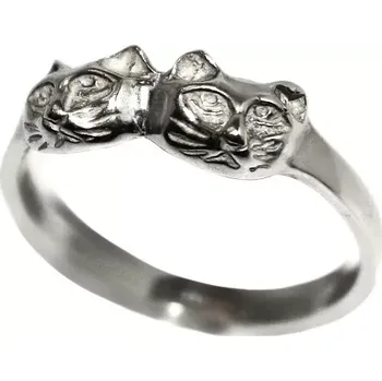 Prsten Stříbrný prsten kočičí hlavy - T780 (Stříbrný prsten kočičky)