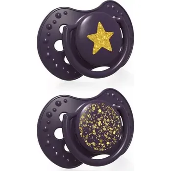 LOVI Dudlík silikonový dynamický Stardust 6-18m 2ks Violet ( 22/894_VIOLET)