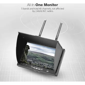 Dron New Arrival Everyine LCD5802D 5802 5.8G 40CH 7 palcový FPV monitor s integrovanou baterií DVR pro multimédia FPV