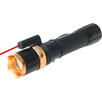 Litwod LED svítilna sebeobranná XML T6 Taktická s powerbankou Laserem