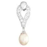 Přívěsek stříbrný Perla růžová se zirkony - 3