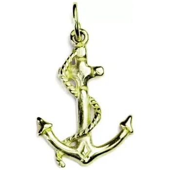 Přívěsek Zlatý přívěsek kotva - P414 - žluté zlato (Přívěsek námořní kotva ze žlutého zlata)