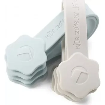 JANÉ Úchyty na kočárek silikónové s magnetem Aquarel Blue 4 ks