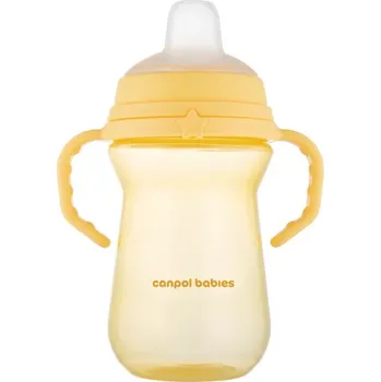 Kojenecká láhev Canpol babies Hrneček se silikonovým pítkem FirstCup 250ml žlutý (56615 Yel)