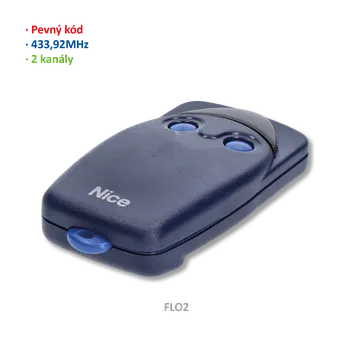 NICE Vysielač 2-kanálový, 433.92MHz, pevný kód, čierny