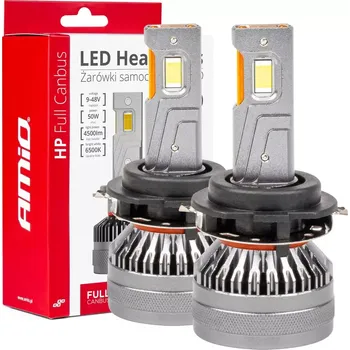 Povinná bezpečnostní výbava LED autožárovky H7-6 HP FULL CANBUS 12V 24V, bílé 6500K | 4500 LM, 2 ks AMIO (03676)