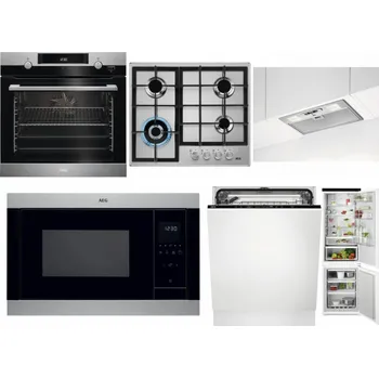 Set domácích spotřebičů AEG Mastery SteamBake BCK455350M + AEG Mastery StepPower HGB64420SM + AEG DGB3523S + AEG Mastery MSB2547D-M + AEG FSK73607Z + AEG TSC6M181ES