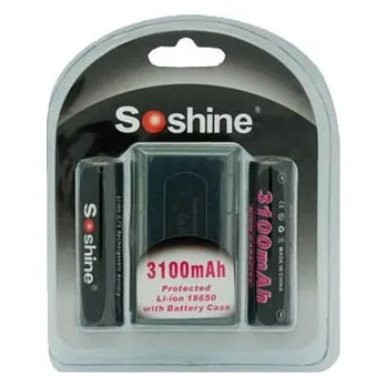 Článková baterie Akumulátor Soshine 18650 3100mAh 3.7V protected nabíjecí baterie 2ks