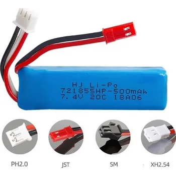 RC náhradní díl Akumulátor 7.4V 500mAh 721855 Lipo pro WLtoys A202 A212 A222 4WD RC toys Car model