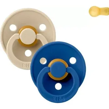 BIBS Colour dudlíky z přírodního kaučuku 2ks velikost 1 (0-6měs) Vanilla/Cornflower (110427)