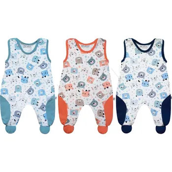 Dupačky Bavlněné dupačky Medvídci Baby Service oranžová velikost 68