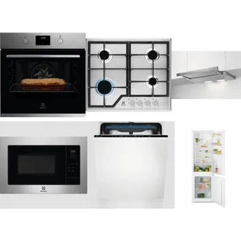 Set domácích spotřebičů ELECTROLUX KOFGH70TX + ELECTROLUX KGS6426SX + ELECTROLUX LFP326S + ELECTROLUX EMS4253TEX + ELECTROLUX EES48200L + ELECTROLUX LND5FE18S
