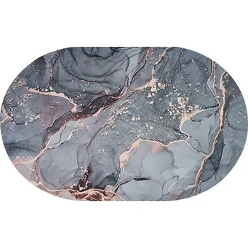 Koupelnová předložka Koupelnová absorpční podložka ovál 50x80 cm šedý mramor