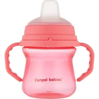 Kojenecká láhev Canpol babies Hrneček se silikonovým pítkem FirstCup 150ml (56614 PIN)