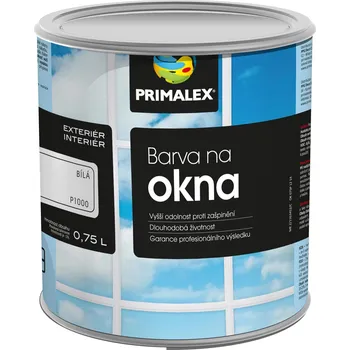 Barva na dřevo PRIMALEX Krycí barva na okna bíla 0,75 l 0100 Bílá