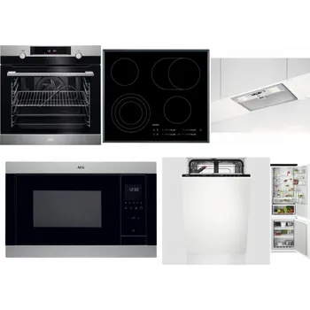 Set domácích spotřebičů AEG BPK556360M + AEG Mastery DirectTouch HK654070FB + AEG DGB3523S + AEG Mastery MSB2547D-M + AEG Mastery GlassCare FSE73407P + AEG TSC6M181ES