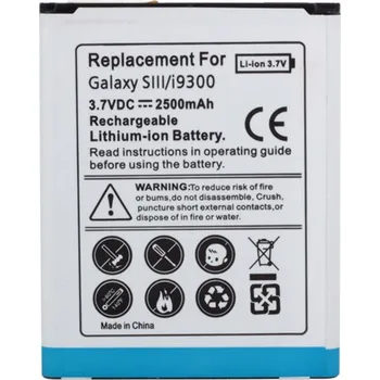 Baterie pro mobilní telefon Nabijeci baterie 3.7V Li-ion 2500mAh pro Samsung Galaxy S3 I9300 Smartphone